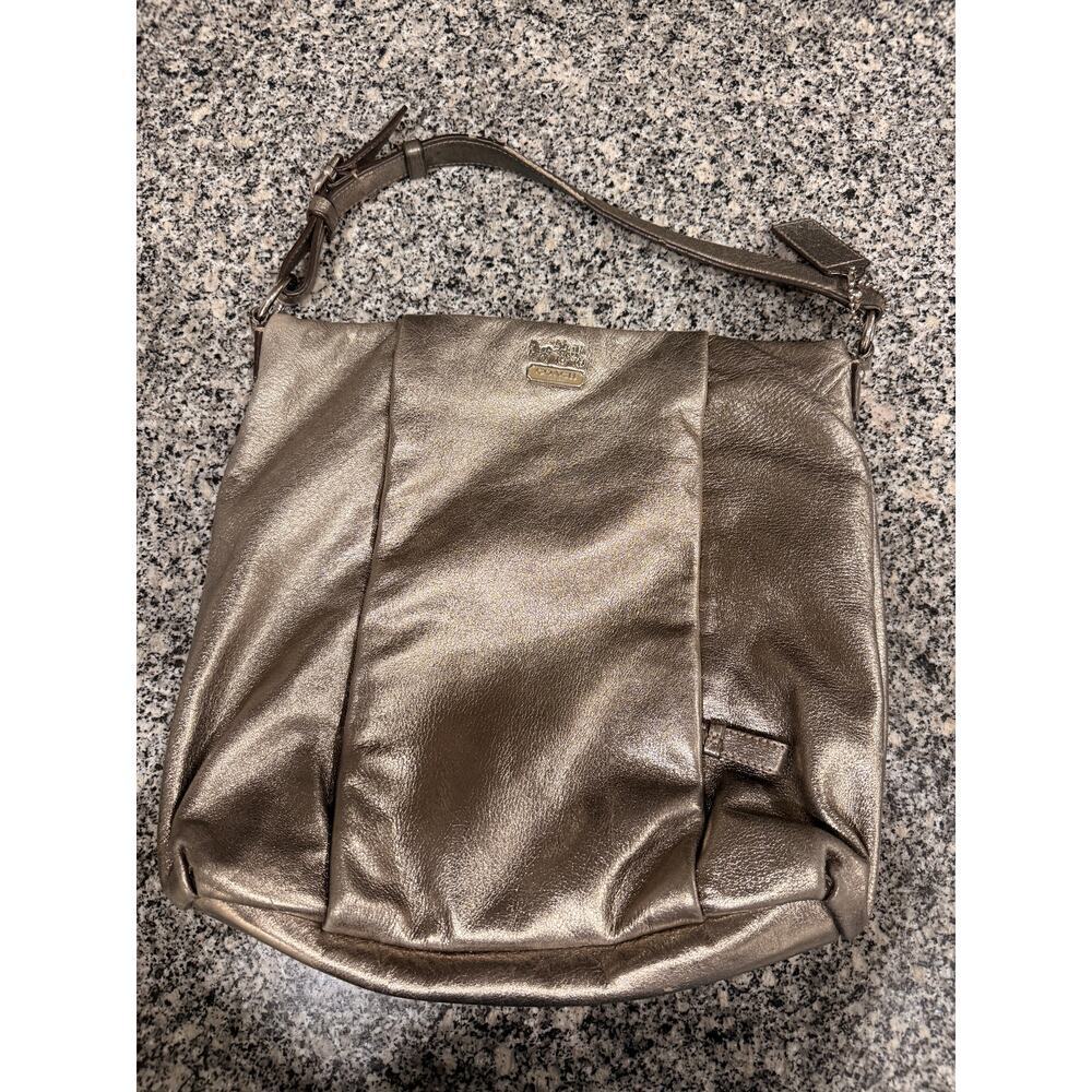 Coach Metallic Leather Shoulder Ba